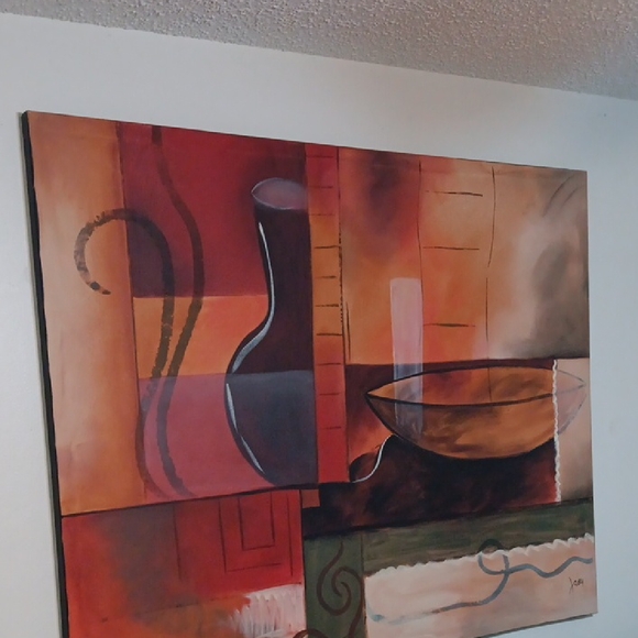 Abstract Art Canvas with Earth Tones